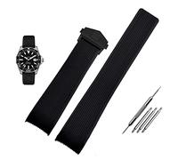 YGUKOJ Compatibile con cinturino in gomma con Tag way201a / way211a 300 | 500 Cinturino da polso 21mm 22mm ARC End Black Black Watch Band Band con fibbia pieghevole(Black black clasp,21mm)