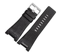 YGUKOJ Guaindband in vera pelle compatibile con Diesel DZ1216 DZ1273 DZ4246 DZ4247DZ287 Cinturini da orologi da polso 32 * 17mm Bande di interfaccia professionale(Black silver)