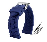 YGUKOJ Watchband in silicone compatibile con cittadino AT8020. Angelo blu AT8020-03L / 54L. Air Eagle JY8035 Strap AR5905. Braccialetto impermeabile 20 23mm nero(Blue,22mm)