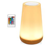 YGVQN Lampada da notte a LED, touch - 13 colori RGB che cambiano e 3 modalità dimmerabili, luce notturna per bambini ricaricabile USB con telecomando, per camera da letto, soggiorno, campeggio
