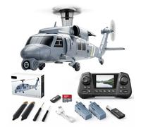 YGWXYYZJ Elicottero radiocomandato 2.4G 6 canali con telecamera 8K e schermo integrato telecomando con 2 batterie luci a LED pronto al volo per adulti e ragazzi