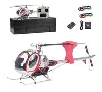 YGWXYYZJ Modello di elicottero RC, aereo RC senza flybar a 3 rotori 2.4G con 2 batteria e porta di cabina di pilotaggio Altitudine Posizionamento GPS Hold per adulti(Silver,Right-hand throttle)