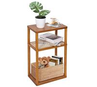 YGYQZ Tavolino stretto, piccolo comodino alto per soggiorno, camera da letto, ufficio, legno di pino massiccio, colore noce chiaro, 24 x 40 x 65,5 cm