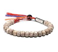 YGZHANYUANOKU Braccialetto da uomo con perline naturali Xingyue Bodhi Seed 6 x 8 mm, braccialetto tibetano buddismo da polso mala con sei parole dure, semi di Bodhi, 19 cm, 19 cm, Pietra Vetro Pietra