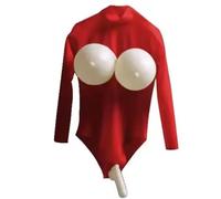 YGZHANYUANOKU Cosplay fatto a mano unisex in lattice gomma Halloween inflazione Masquerade Club personalizzato, rosso, 4XL