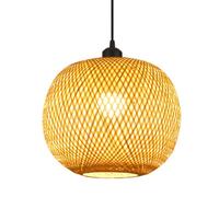 YGZPALH Lampada A Sospensione Boho A Cupola 19,7 Pollici, Design A Sfera, Lampada Soffitto In Stile Fattoria, Lampada A 1 Luce In Stile Sud-est Asiatico, Lampada Antica In Bambù Boho Per Soggiorno
