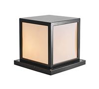 YGZPALH Lampada Da Esterno Moderna Con Palo Nero, Alloggiamento In Acciaio Inossidabile, Luci A Testa Di Pilastro Quadrate Impermeabili IP54, Lanterna Da Esterno Quadrata, Lampada Da 3000K