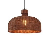 YGZPALH Lampadario In Stile Sud-est Asiatico Con Paralume In Rattan Marrone, Montaggio A Filo, Lampada A Sospensione Soffitto In Rattan Intrecciato A Mano A 1 Strato Per Camera Da Letto, Soggiorno