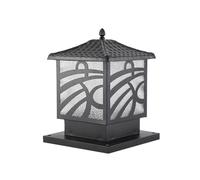 YGZPALH Lampione da Esterno Classico, Pannelli in Vetro, Lamiera Zincata, Apparecchi Illuminazione da Esterno, Nero, Semplice, Altezza 14,1 Pollici, Impermeabile per Piazza, Cortile, Campo da Basket