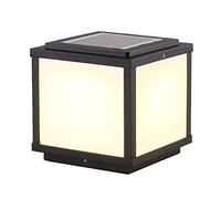 YGZPALH Lanterna A Colonna Quadrata Con Decorazione Solare Per Esterni, Nera Opaca, Lampada Da Ponte Impermeabile, Moderna Lampada A Colonna Cablata Per Pali Da Patio