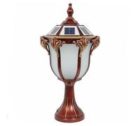 YGZPALH Lanterna Solare A LED Per Esterni, Lanterna Rossa Con Base Di Montaggio Su Molo, Lampada Da Palo In Alluminio, Luci Da Palo Impermeabili Cablate, Apparecchio Per Esterni Per Recinzione