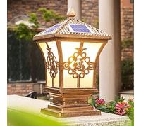 YGZPALH Luci Da Esterno Cinesi Con Testa A Palo, Lanterna In Alluminio Pressofuso Impermeabile IP54 Da 20,4", Luce Solare Esterna A Colonna, Interruttore Automatico Per Infissi Da Giardino, Cortili