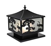 YGZPALH Luci Da Esterno Per Patio, Lampada A Colonna In Alluminio Da 11,8", Illuminazione A Colonna Esterna Impermeabile IP54, Lampadina E26 3000K, Lanterna Moderna In Bronzo Antico Per Giardino