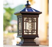 YGZPALH Luci Solari Per Pali, Fari Impermeabili Per Esterni, Lampada Da Recinzione Esterna Da 19,7'' Con Paralume In Vetro, Lampada Da Giardino A LED, Lampada Decorativa Per Ponti