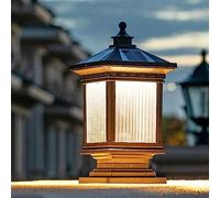 YGZPALH Luci Solari Per Pali, Fari Impermeabili Per Esterni, Lampada Da Recinzione Esterna Da 19,7'' Con Paralume In Vetro, Lampada Da Giardino A LED, Lampada Decorativa Per Ponti
