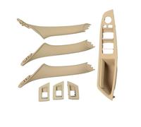 YHBH Adesivi Interni Auto Per BMW Serie 5 F10 F11 523i 525i 528i 530i LHD RHD Set Maniglie Interne Bracciolo Portiera Maniglie Porte Interne(Beige con guida a destra)