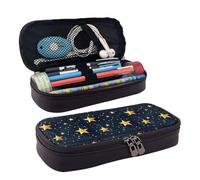 YHBLYKXP Astuccio in pelle con stampa con stelle orientali, organizer per articoli da toeletta, portamonete con cerniera, nero, Nero , Taglia unica