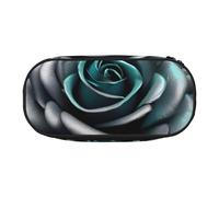 YHBLYKXP Astuccio in tessuto Oxford con stampa floreale rosa grigio foglia di tè con scomparti in rete ordinati - una scelta pratica o da viaggio