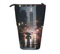 YHBLYKXP Astuccio verticale retrattile con stampa di paesaggi di Taipei, borsa portaoggetti, adatta per viaggi in ufficio e trasporto quotidiano