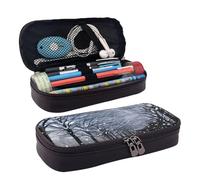 YHBLYKXP Borsa cosmetica in pelle con stampa Snow Falling in The Park, organizer per articoli da toeletta, portamonete con cerniera, astuccio per cosmetici, nero, taglia unica, Nero , Taglia unica