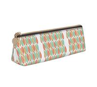 YHBLYKXP Borsa per cancelleria in pelle con stampa a triangolo in stile moderno della metà del secolo, borsa portatile per il trucco, per riporre piccoli oggetti quotidiani