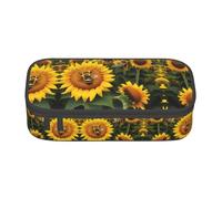 YHBLYKXP Borsa portaoggetti con stampa di api girasole di grande capacità, da viaggio, per ufficio, borsa per trucco, organizer da scrivania con