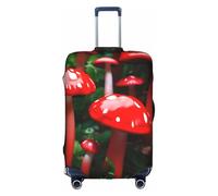 YHBLYKXP Copertura per valigie con stampa di funghi rossi, protezione per valigie, custodia protettiva elasticizzata, adatta per valigie da 45,7 a 81,3 cm, bianco, XL
