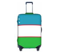 YHBLYKXP Coprimaterasso con stampa bandiera della Repubblica dell'Uzbekistan, protezione per valigie, custodia protettiva elasticizzata, adatta per valigie da 45,7 a 81,3 cm, bianco, S