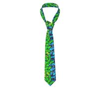 YHBLYKXP Cravatta da uomo colorata con stampa a farfalla, cravatta classica con fiori, cravatta alla moda, cravatta stampata, nera, taglia unica, Nero , Taglia unica