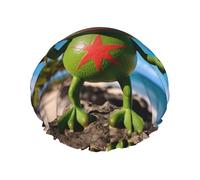 YHBLYKXP Cuffia da doccia regolabile a doppio strato con stampa di palme con rana e bandiera di Porto Rico, cuffia da doccia riutilizzabile da donna