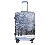 YHBLYKXP Custodia protettiva per trolley con stampa Snow Falling in The Park, alla moda per valigia, cerniera nascosta, bianco, Large