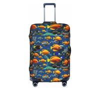 YHBLYKXP The Underwater World Tropical Fish - Copertura per valigia, elasticizzata, adatta per valigie da 45,7 a 81,3 cm, bianco, Large