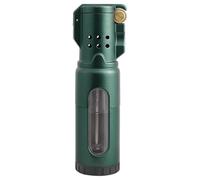 YHBNJIGW Accendino a butano Antivento a Tre Fiamme con Potente Getto, accensione a Mola, Serbatoio del Gas Trasparente visibile, Adatto for Campeggio all'aperto (butano Non Incluso)(Green)