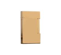 YHBNJIGW Accendino a butano in Ottone lucidato Fatto a Mano, Elegante e Semplice, tonalità Acciaio nitida, accensione a Scorrimento Laterale, Ricaricabile, Adatto for Collezione/Lavoro/Regalo(Gold)