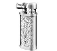 YHBNJIGW Accendino a Cherosene Vintage con Braccio di Sollevamento in Metallo, Accendino Portatile Fatto a Mano, accensione a Scorrimento Laterale, Un Ottimo Regalo for Uomini, Padri o mariti(Silver)