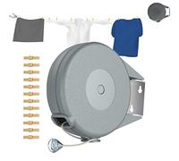 YHBZ Stendibiancheria Retrattile Automatico,Corda per Bucato PVC 6 Metri,Linea di Lavaggio Estensibile per Interni ed Esterni,Giardino,Patio,Lavanderia o ripostiglio,Grey