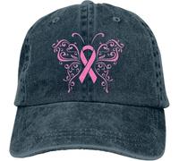 YHCIREB Cappellino da Baseball con Fiocco Rosa e Farfalla - Cappello da Camionista in Denim per papà con Scritta Secret Cancer