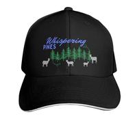 YHCIREB Cappellino da Baseball Whispering Pines Working Ranch con capre, Blu Grigio, tattico Militare, Carino, da Donna e da Uomo