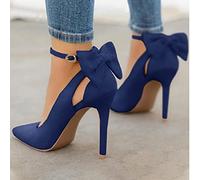 YHCS Donne a Punta Punta Tacchi Alti Donna Tacchi Sottili Signore Sexy Pompe da Donna Fibbia Cinturino Femminile Moda Bowknot Scarpe Plus Size 34-43