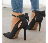 YHCS Donne a Punta Punta Tacchi Alti Donna Tacchi Sottili Signore Sexy Pompe da Donna Fibbia Cinturino Femminile Moda Bowknot Scarpe Plus Size 34-43