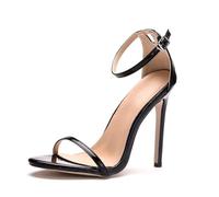 YhdtHSF 4.3 in Moda Donna Peep Toe Sandali alla Caviglia Cinturino Sexy Open-Back Stiletto Sandali Tacco Alto,Nero,42 EU