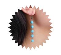 Yheakne Bohemien Lungo Turchese Orecchini Pendenti Turchesi Perline Orecchini Oro Turchese Orecchino Blu Pietra Naturale Orecchino Gioielli Per Le Donne