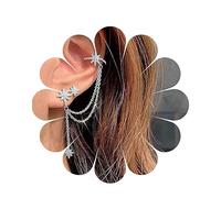 Yheakne Boho Crystal Star Polsino Orecchini a Catena Argento Cz Northstar Orecchini a Catena Cz Catena Nappa Orecchini Pendenti Catena Lunga Orecchini Pendenti Gioielli per Donne e Ragazze