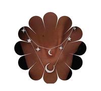 Yheakne Boho CZ Collana con stella di luna Girocollo Collana con stella a strati in argento con pendente a mezzaluna di strass a catena con mezzaluna a strati per gioielli da festival per donne e