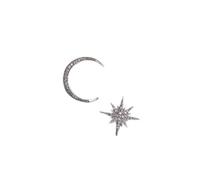 Yheakne Boho Orecchini Star Moon Orecchini Argento CZ Sunburst Orecchini Strass Crescent Moon Orecchini Orecchini non corrispondenti Gioielli per donne e ragazze