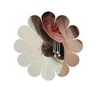 Yheakne Boho Star Ear Jacket Orecchini Argento Cz Star Ear Climber Orecchini Cristallo Catena Nappa Orecchini Cristallo Orecchio Cingolato Lungo Orecchini Gioielli Per Donne E Ragazze (argento)