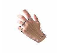 Yheakne Bracciale con anello a dito a strati Boho Bracciale in argento con nappa Bracciale a catena con nappa vintage Bracciale ad anello punk Bracciale a catena con imbracatura a mano gotica Gioielli