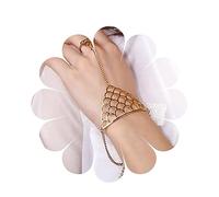 Yheakne Bracciale Triangolo Boho Con Anello Da Dito Bracciale A Catena Schiavo D'oro Bracciale Ad Anello Geometrico Bracciale Da Polso Bracciale A Catena A Mano Vintage Gioielli Per Donne E Ragazze