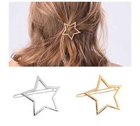 Yheakne Fermaglio per capelli a forma di stella, stile vintage, in metallo, per capelli e capelli, accessori decorativi per capelli per donne e ragazze (oro)