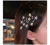 Yheakne fermaglio per capelli con stella di cristallo fermaglio per capelli con strass dorati fermaglio per capelli da sposa fermaglio(oro)